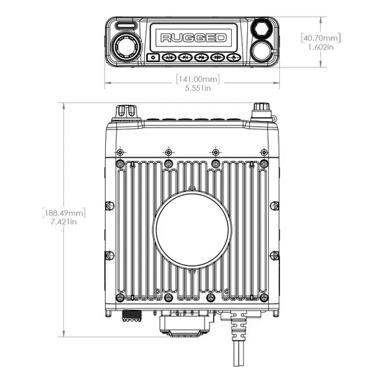 Rugged Radios G1 ADVENTURE SERIES Waterproof GMRS Mobile Radio Kit with Antenna | RK-G1