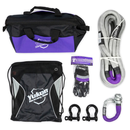 Yukon Gear and Axle Recovery Gear Kit with 7/8" 30-Foot Long Kinetic Rope Shackles and More | YRGKIT-1