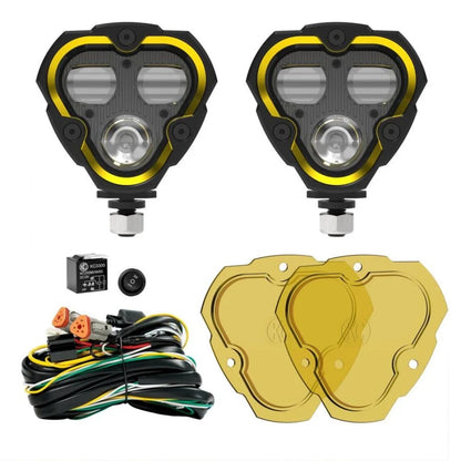 KC HiLiTES FLEX ERA® 3 Dual Mode SAE Fog LED Light Pods - 2-Light Master Kit | 0284