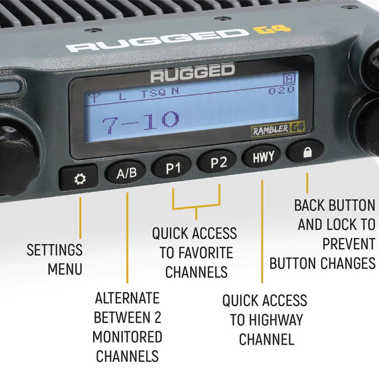 Rugged Radios Radio Kit - Rambler G4 GMRS Mobile Radio with Antenna | RK-G4