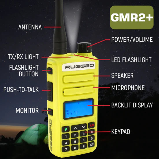 Rugged Radios GO BAG - High Visibility GMR2 PLUS Emergency Radio Bundle | RUGGED-GOBAG