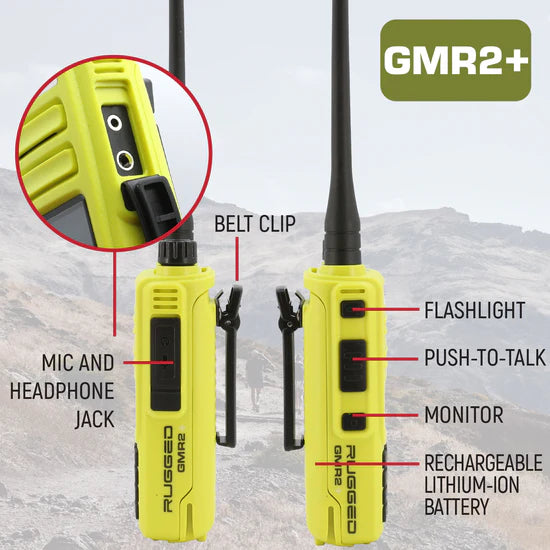 Rugged Radios GO BAG - High Visibility GMR2 PLUS Emergency Radio Bundle | RUGGED-GOBAG