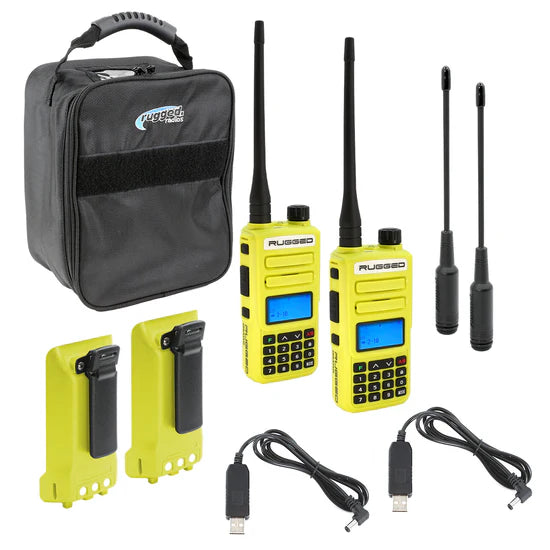Rugged Radios Adventure Pack - Rugged GMR2 PLUS - GMRS and FRS Two Way Handheld Radios with Accessories | RUGGED-ADVENTURE-PACK