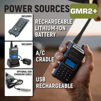 Rugged Radios Adventure Pack - Rugged GMR2 PLUS - GMRS and FRS Two Way Handheld Radios with Accessories | RUGGED-ADVENTURE-PACK