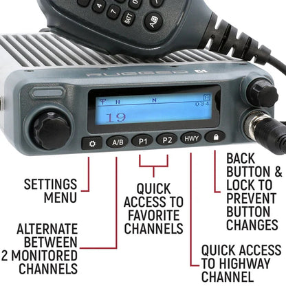 Rugged Radios G1 ADVENTURE SERIES Waterproof GMRS Mobile Radio Kit with Antenna | RK-G1