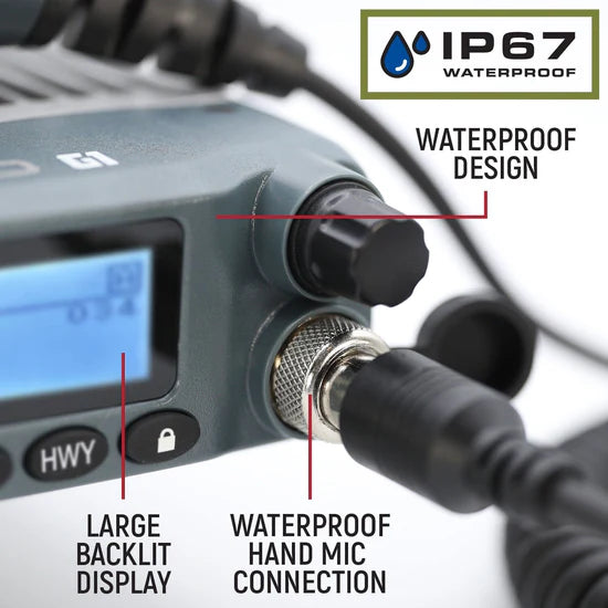 Rugged Radios G1 ADVENTURE SERIES Waterproof GMRS Mobile Radio Kit with Antenna | RK-G1