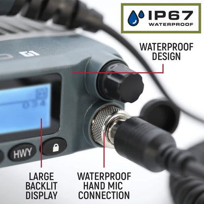 Rugged Radios G1 ADVENTURE SERIES Waterproof GMRS Mobile Radio Kit with Antenna | RK-G1