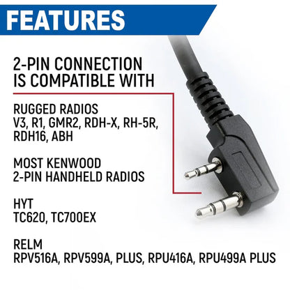 Rugged Radio Rugged GMR2 PLUS - GMRS and FRS Two Way Handheld Radio with Hand Mic | GMR2-G
