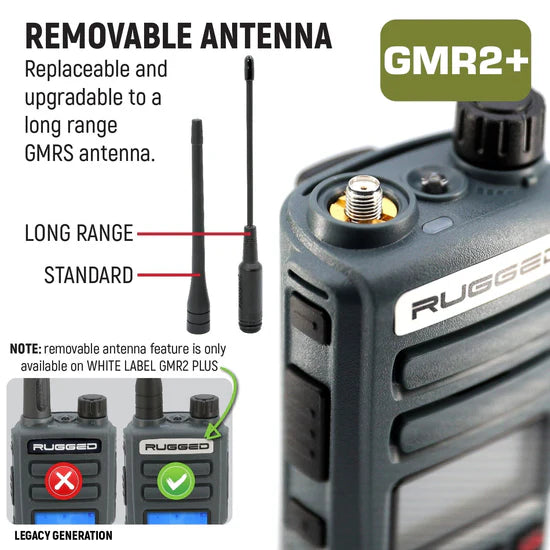 Rugged Radio Rugged GMR2 PLUS - GMRS and FRS Two Way Handheld Radio with Hand Mic | GMR2-G