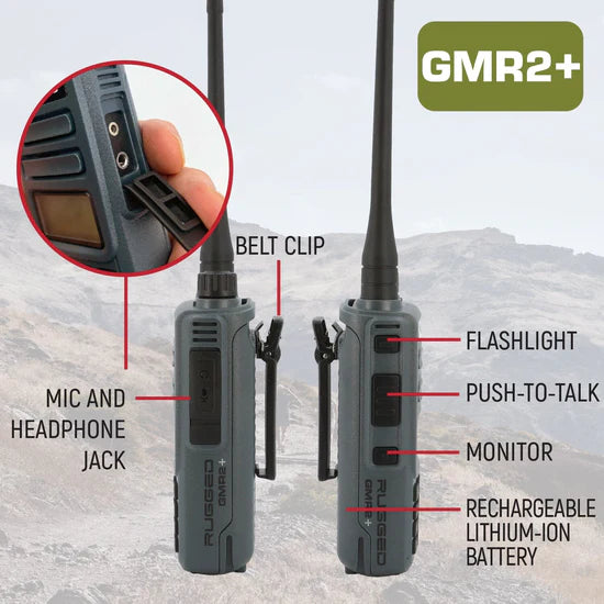 Rugged Radios Rugged GMR2 PLUS - GMRS and FRS Two Way Handheld Radio | GMR2-PLUS-2-PACK